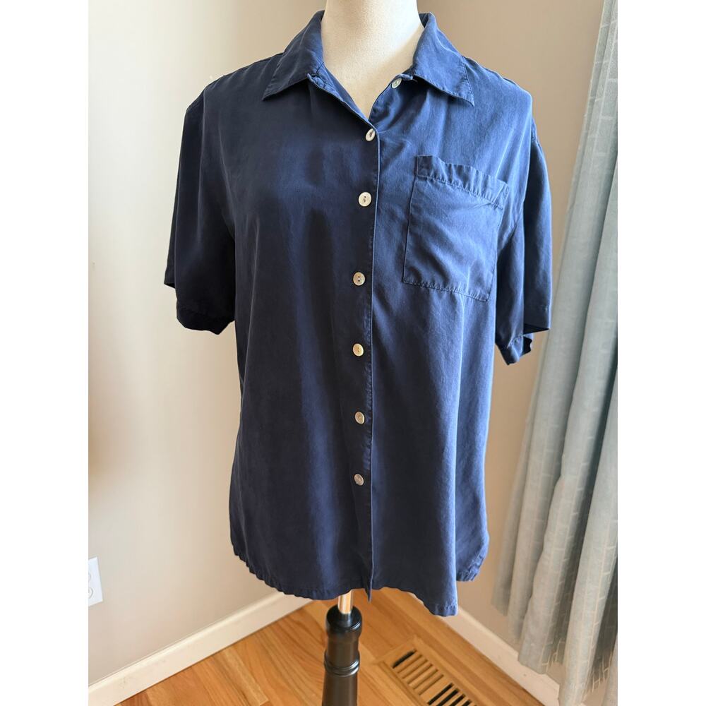 Amanda‎ Smith Vintage 90s 100% Silk Button-Up Blouse Women’s Size 10